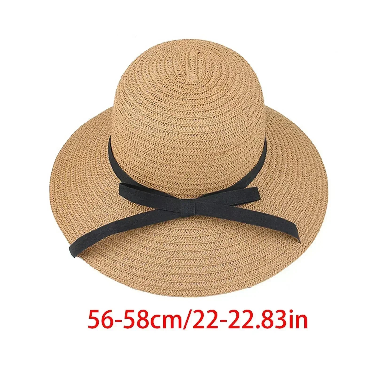 Chapeau de paille d'été à large bord, pliable, protection UV, pour femme, idéal pour la plage ou les voyages.