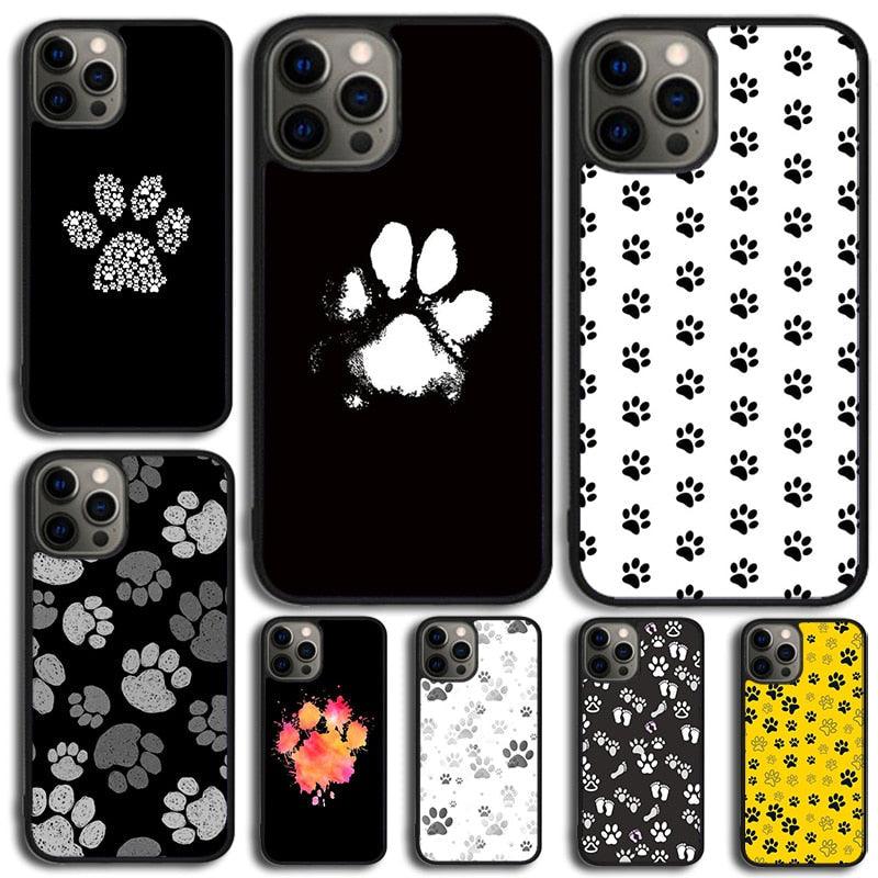 Coque de téléphone à motif coloré empreinte de patte de chien pour iPhone 14 Se 2020 Xr Xs 11 12 13 Mini Pro Max 6 7 8 Plus Ultra Designer Imprimée rigide