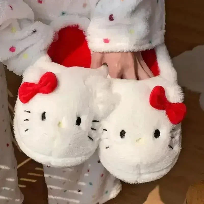 Chaussons en peluche Sanrio Hellokitty