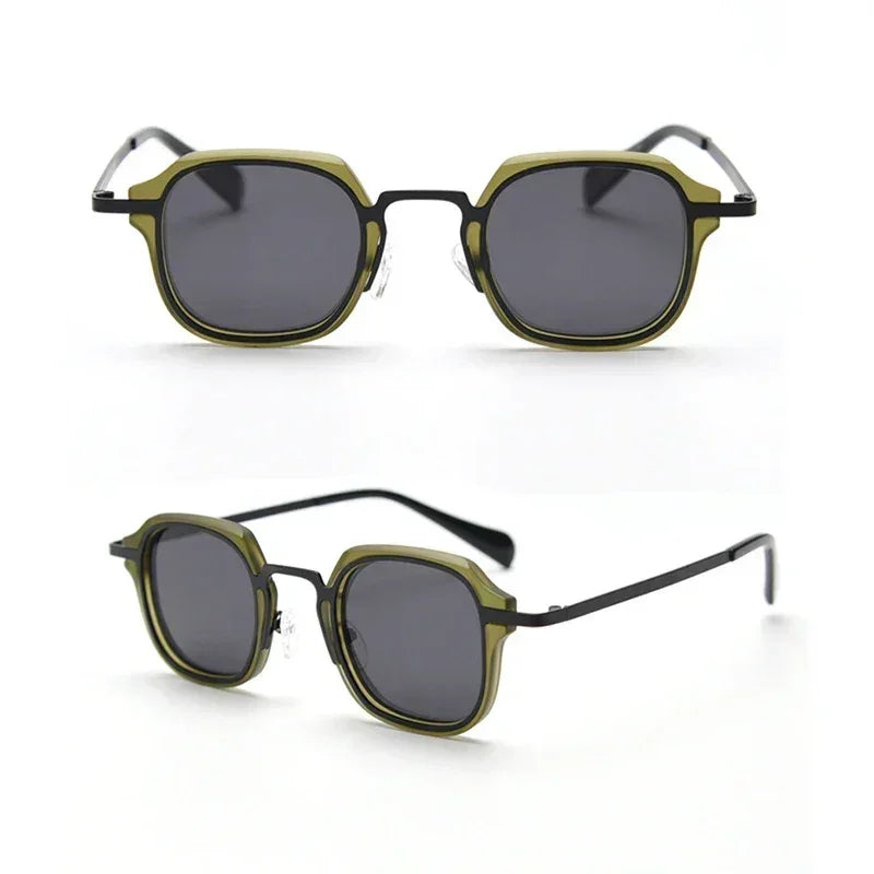 Caterside Lunettes de soleil polarisées rétro Punk pour hommes, monture métallique, verres carrés, mode, pour femmes, voyage en extérieur, conduite, protection UV400
