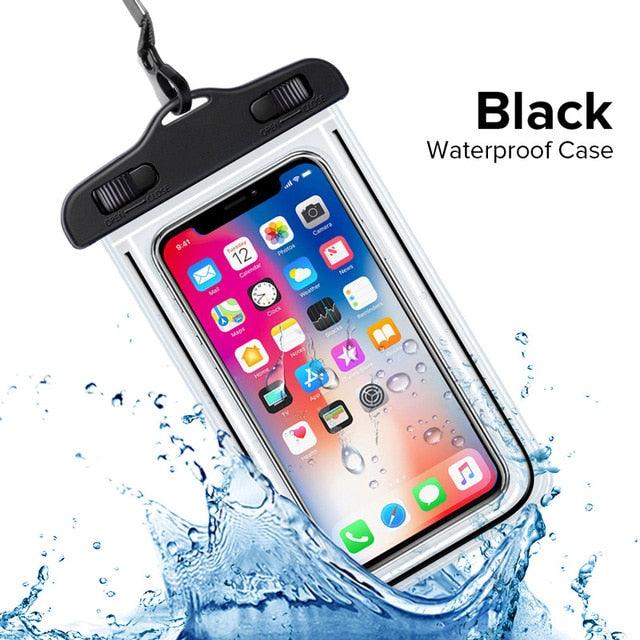 Étui universel étanche pour téléphone Housse de protection submersible pour iPhone 13 12 11 Pro Max X Xs 8 Pochette étanche pour téléphone Noir Housse sous-marine