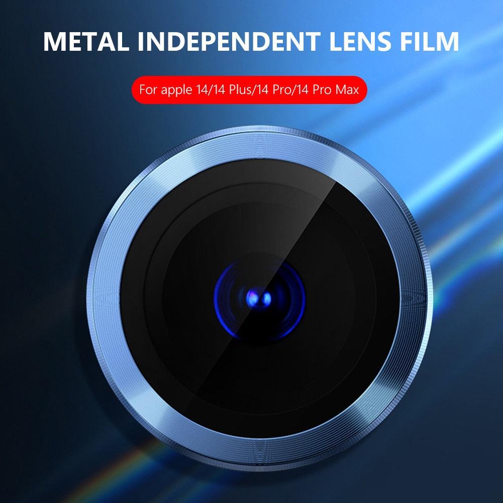 3 Films de Protection d'objectif d'appareil Photo Pleine Couverture Anti-rayures HD en Verre Protecteur d'objectif pour iPhone 14 Pro/14 Pro Max Verre d'objectifs avec Bord en Aluminium Compatible avec iPhone