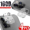 4pcs Protection d'objectif d'appareil photo en verre trempé pour IPhone 14 13 12 11 Pro Max Protecteur d'appareil photo Couverture complète Verre de protection Film d'appareil photo arrière transparent pour IPhone 14 Pro Max