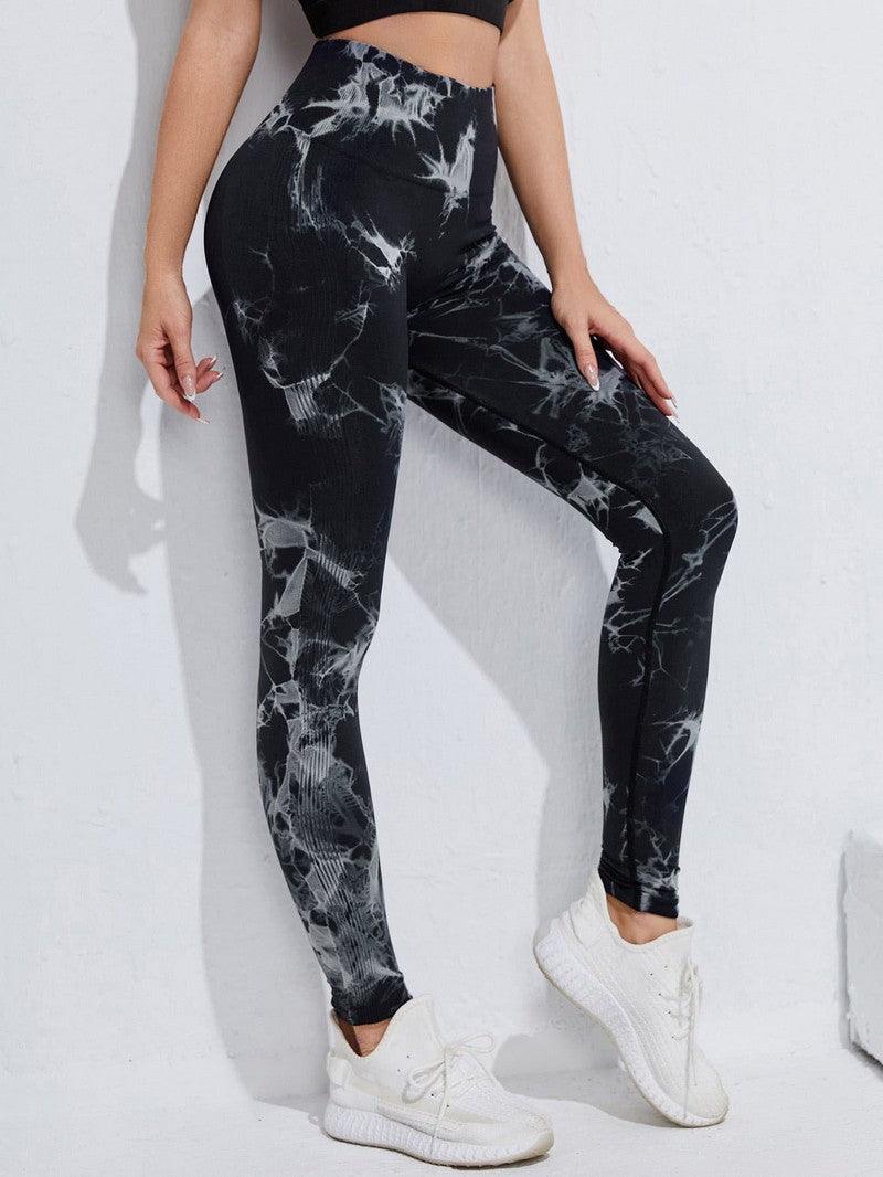 Leggings de sport pour femmes - Pantalon de yoga gainant push-up - Legging sans couture taille haute avec contrôle du ventre pour le fitness, la gym et la compression - Vêtements pour femmes