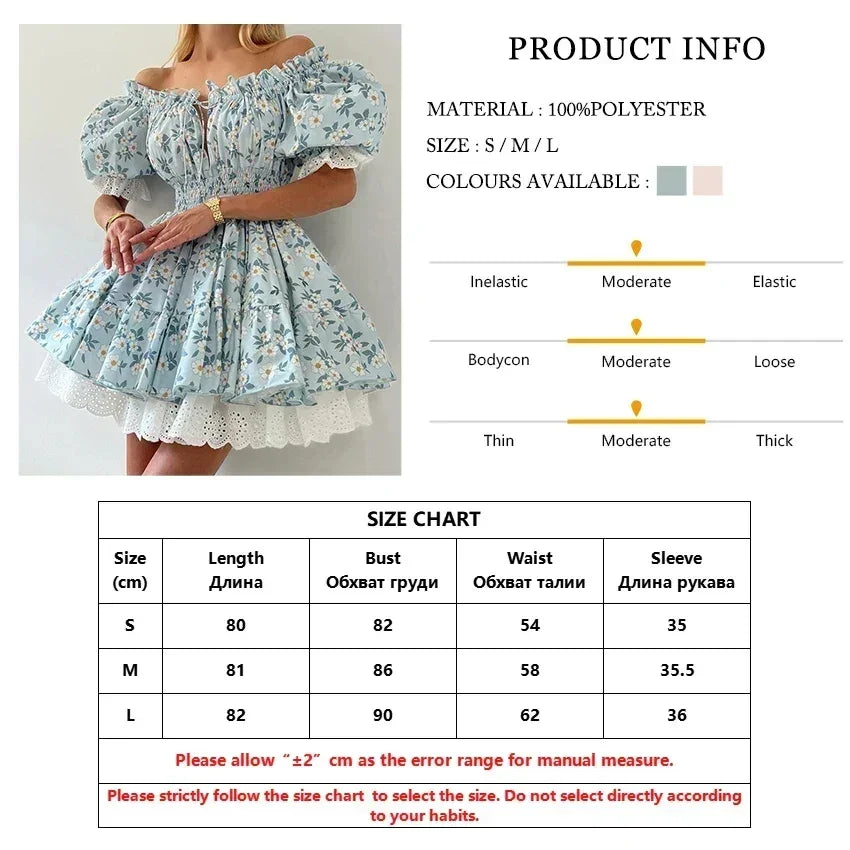 Clacive Robe d'été mince imprimée pour femme, à la mode, col slash, manches courtes, mini robes élégantes, taille haute, patchwork, robe féminine