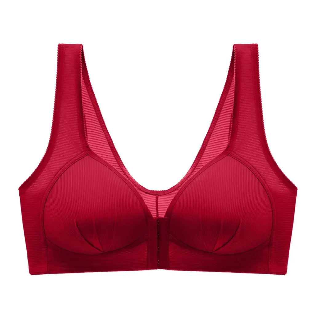 WTEMPO Soutien-gorge en coton grande taille fin sans armature avec boucle avant, sous-vêtement confortable et push-up, collection douce lingerie