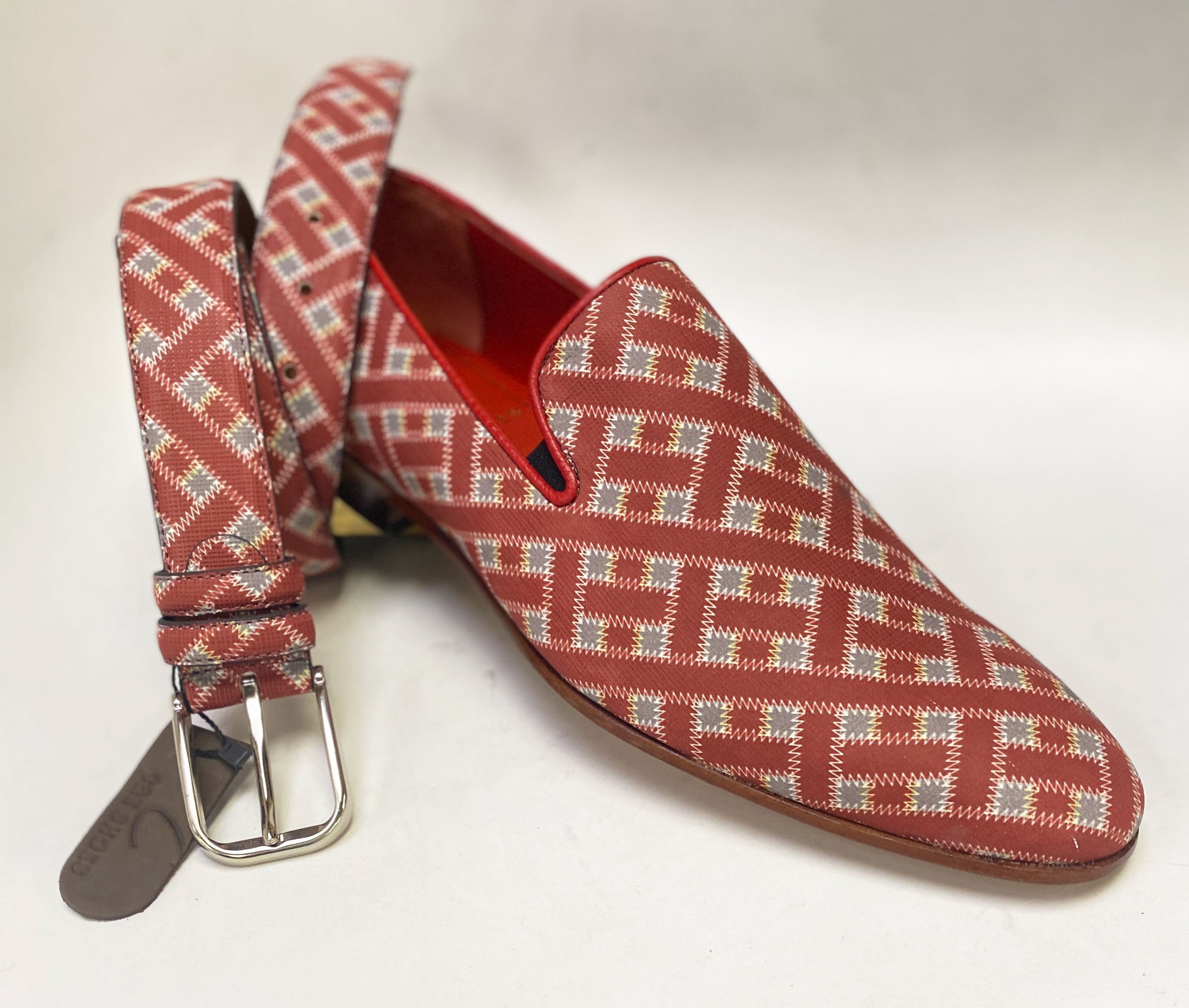 C Collection Printed Leather Loafer - Red