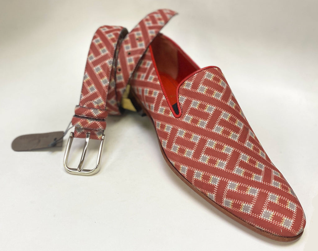 C Collection Printed Leather Loafer - Red