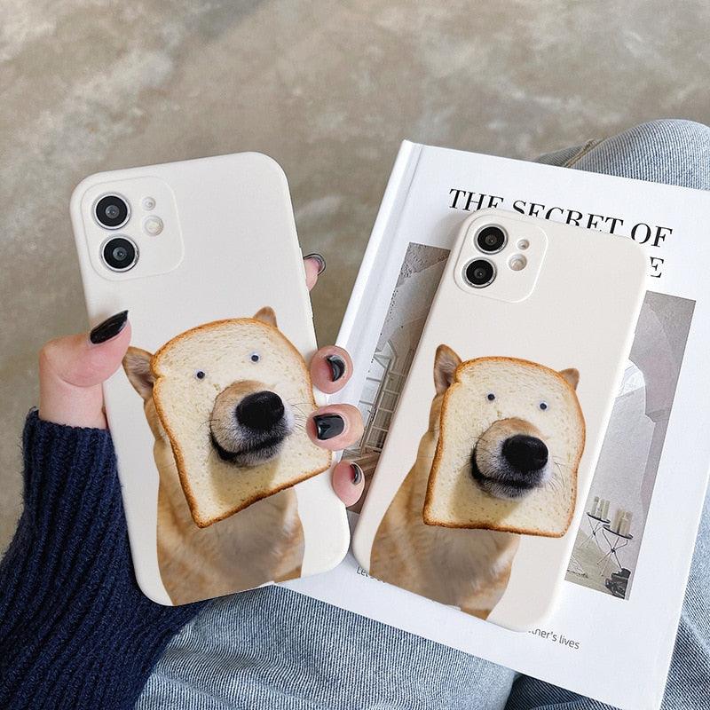 Coque de téléphone mignonne et amusante pour chiot pour iPhone 13 14 11 12 Pro Max XS XR 7 8 Plus Coque de téléphone créative antichoc en silicone souple Coque de téléphone mignonne en silicone flexible avec motif de chien