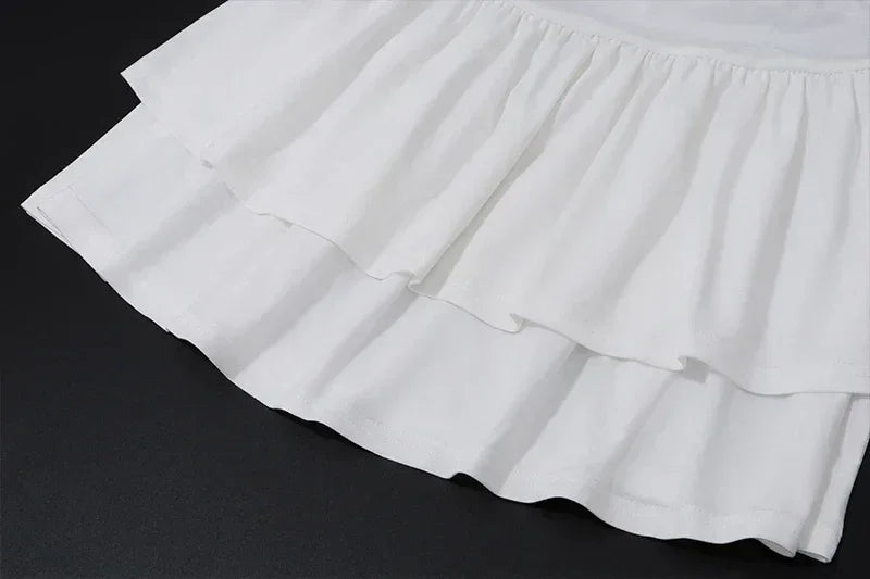 WhereMery Robe mini-robe coréenne sexy Y2K sans manches avec nœud en dentelle, décontractée, pour l'été, robe débardeur, pour discothèque, fête, soirée