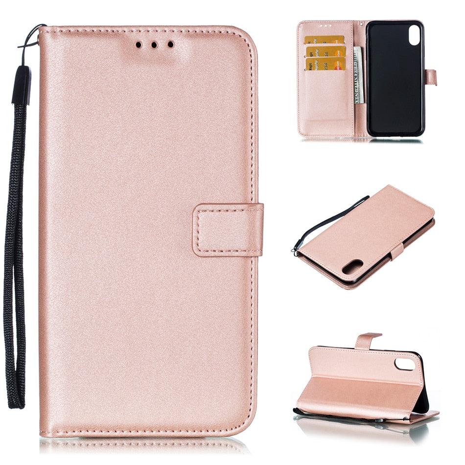 Étui Portefeuille en Cuir Couleur Unie pour iPhone 14 XS MAX 11 Pro 12 mini 13 Housse à Rabat Fente pour Cartes Étui de Téléphone Portable Portefeuille Étui de Téléphone Portable Housse à Rabat en Cuir Portefeuille Étui Protecteur Coloré