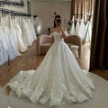 Robes de mariée trapèze personnalisées Flavinke avec appliques en dentelle 2025, robes de mariée bustier cœur, robes de mariée dos nu