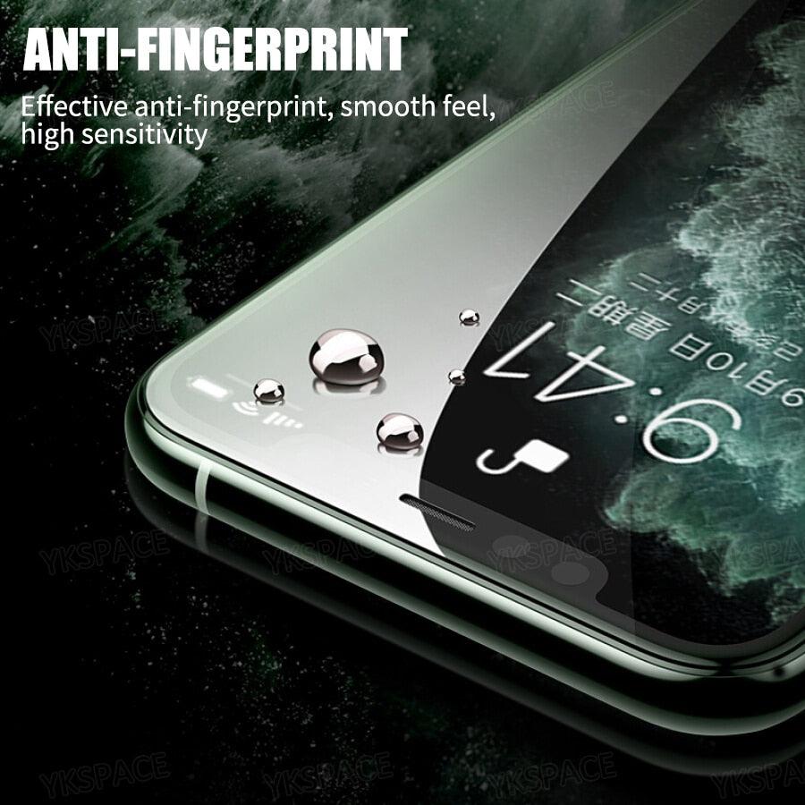 Verre Trempé Incurvé 5D 9H pour iPhone X XR XS 11 12 13 14 Pro Max 6 6S 7 8 Plus SE Mini Film de Protection d'écran Complet Dureté 9H Sans Bulles Installation Facile Film Protecteur d'écran