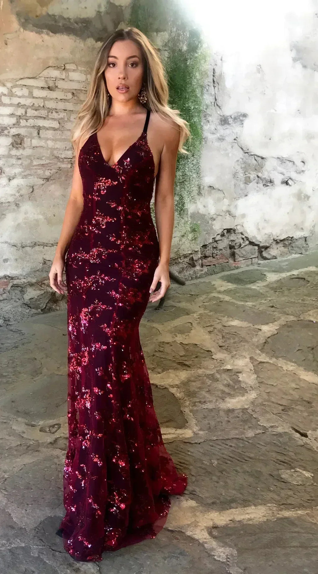 Robes pour femmes sans manches, col en V, pull, paillettes, robe de soirée, Vestidos, formelle, longueur ras du sol, sexy, cache-cœur, dos nu, slim