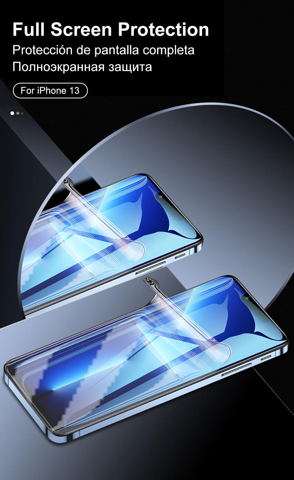 Film de protection intégral pour iPhone 13 Pro Max, 12, 11 Pro Max, Mini, XR, X, XS Max, 8, 7, 6, 6S Plus, SE 2022 – Film souple de protection d'écran.