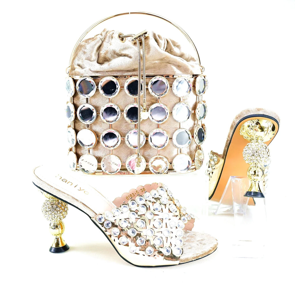 Lastest Italian Style Ladies Shoes with Matching Bag Set HRT1-26