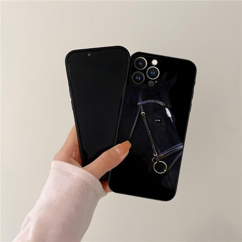 Coque Cool Cheval Animal pour Filles Garçons Femmes Hommes, Étui Unique Tendance Bumper Coque de Téléphone pour Iphone 13promax 11 14 12 Pro Max Mini Xr X Xs 7 8 6 6s Plus