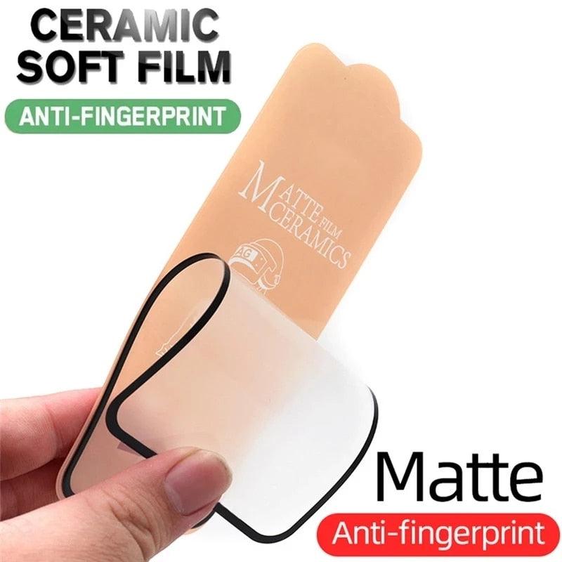 4 films de protection d'écran souples en céramique mate pour iPhone 14 13 12 Pro Max 11 XR XS X 8 7 Plus SE20 anti-casse, film non en verre, finition mate, protecteur d'écran en verre trempé pour iPhone