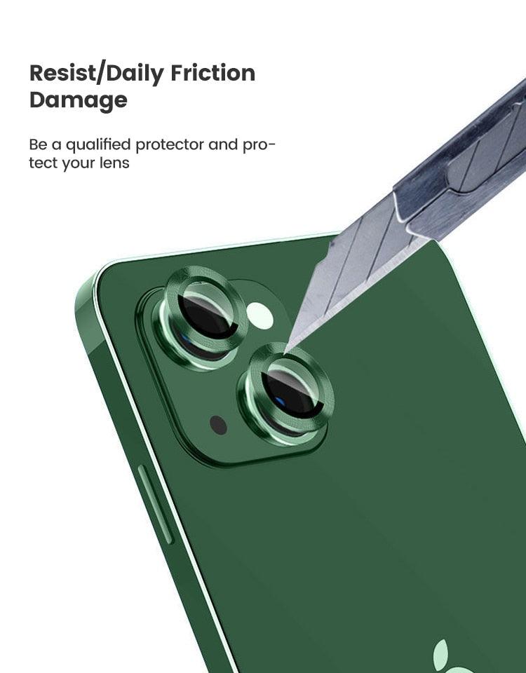 Protecteur d'objectif de caméra HD Dureté 9H Protecteur d'appareil photo anti-rayures pour iPhone 13 14 12 Pro Max Protecteur d'appareil photo en alliage de titane pour iPhone 12 13 Mini Protecteur d'appareil photo Protection d'objectif en verre