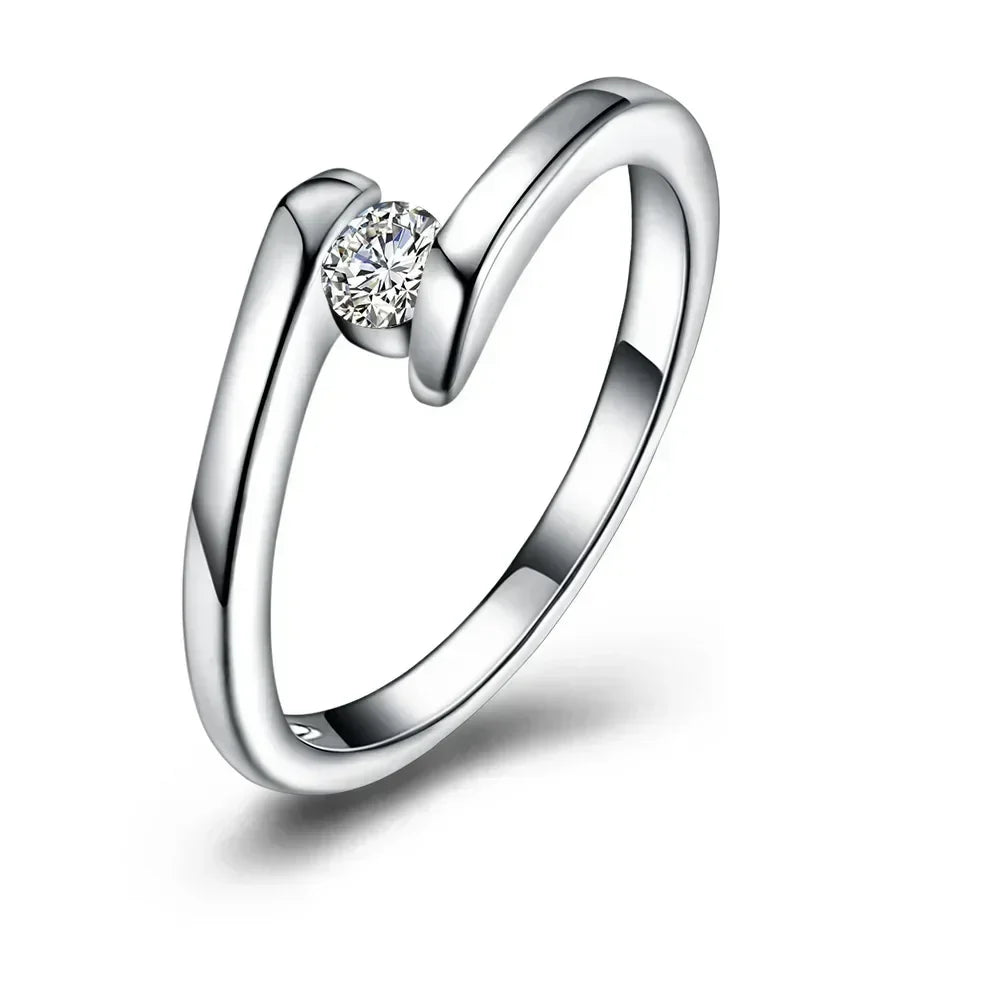 Bague en argent sterling 925 pour femme, tailles 7 à 10, fine, simple, zircon brillant, bijoux de mode, cadeau de mariage, breloque, accessoires de fête, vente en gros