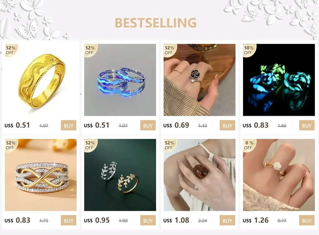 Nouvelle Bague Lumineuse Émail Réglable Vintage Luxe Amour Couple Anneaux Brille dans le Noir Bijoux Y2K Cadeaux Saint-Valentin