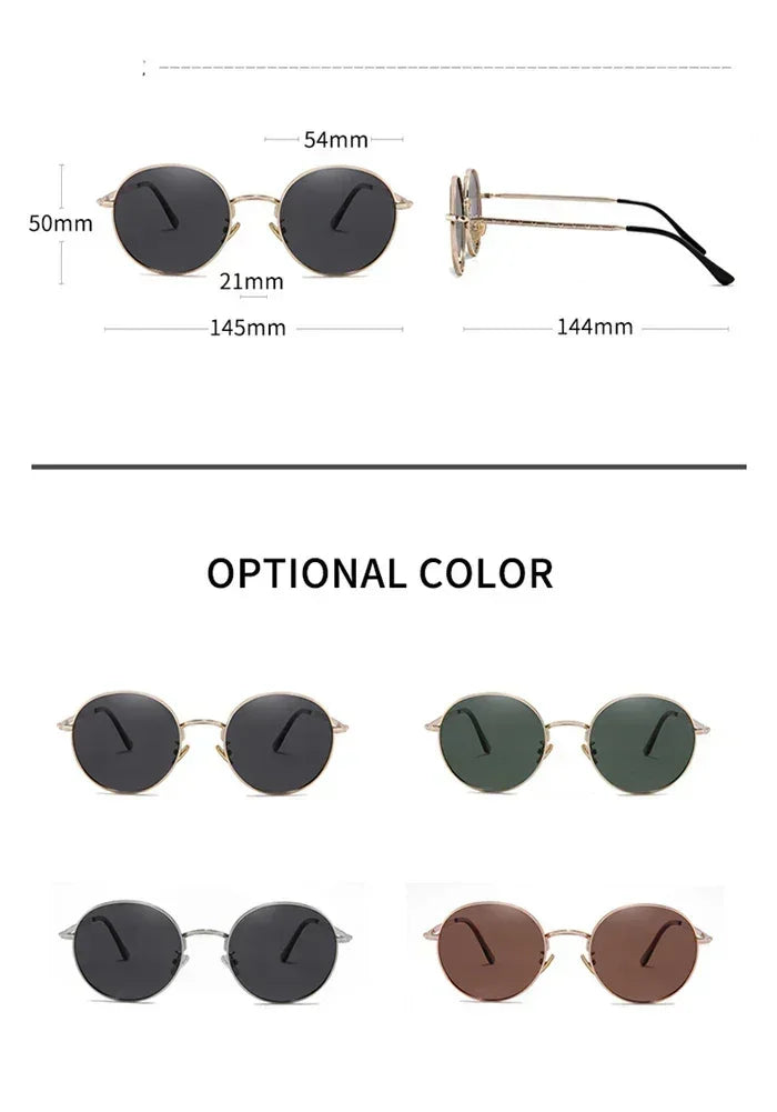 Lunettes de soleil rondes polarisées Steampunk avec prescription pour femmes et hommes UV400 Anti-reflet Myopie Puissance 0 -0.5 -0.75 à -6.0