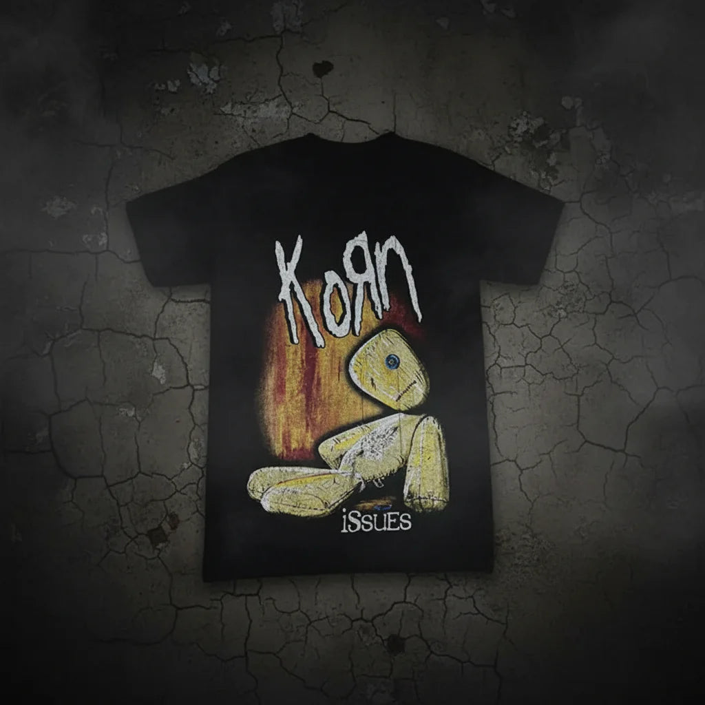 🎸 T-shirt graphique Korn « Issues » – Streetwear Nu-Metal Unisexe