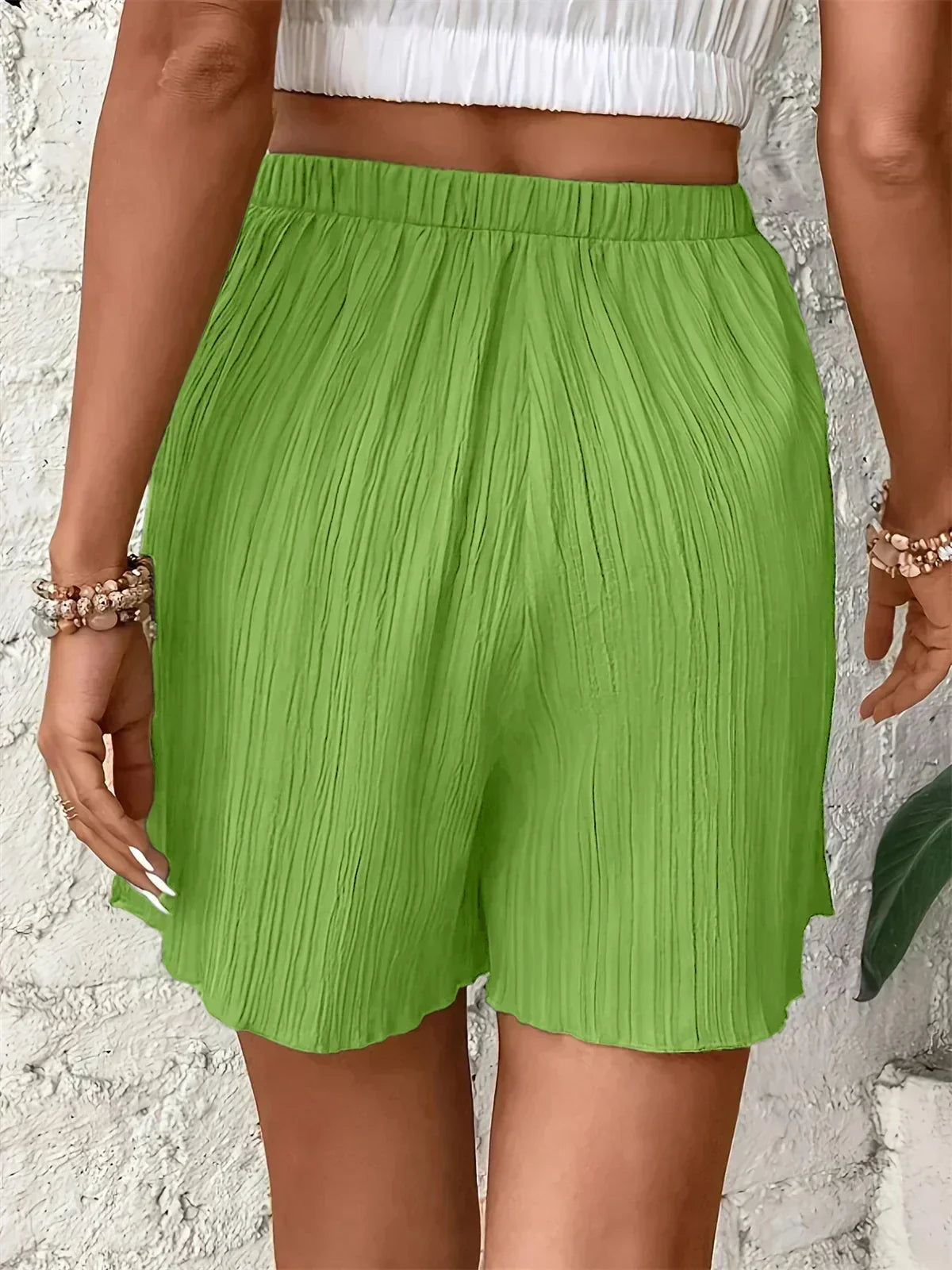 Shorts femme taille haute couleur unie 2025 Printemps Été Nouvelle Mode Pantalon Femme Tenue Décontractée Short Plage Vacances Vêtements Simples