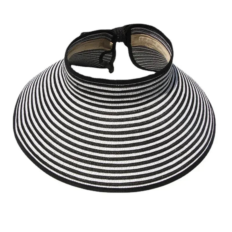 Chapeau d'été pour femme, grand bord, pliable, respirant, haut vide, protection solaire, accessoires de plage, visière pare-soleil décontractée d'extérieur, nouveau