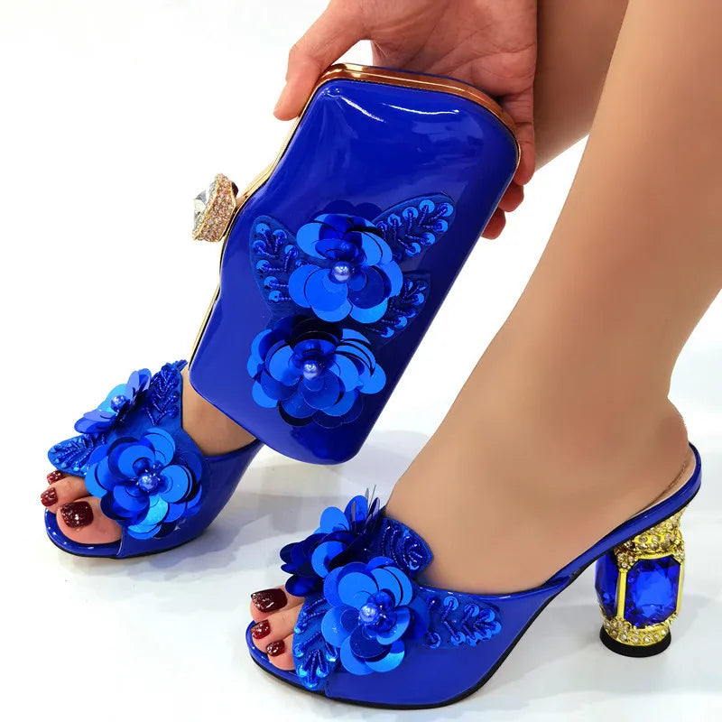 Ensembles chaussures et sacs italiens avec pierres Italian ED127