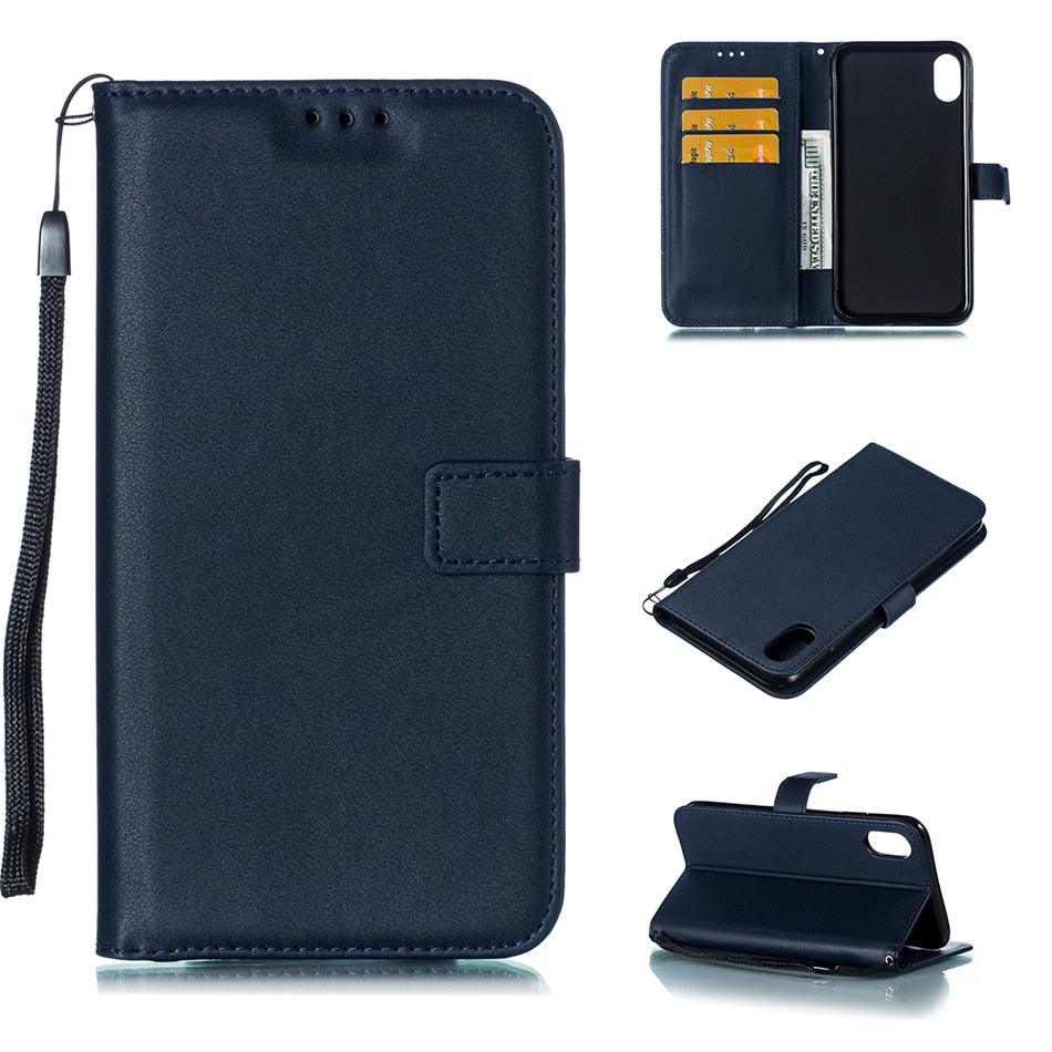 Étui Portefeuille en Cuir Couleur Unie pour iPhone 14 XS MAX 11 Pro 12 mini 13 Housse à Rabat Fente pour Cartes Étui de Téléphone Portable Portefeuille Étui de Téléphone Portable Housse à Rabat en Cuir Portefeuille Étui Protecteur Coloré