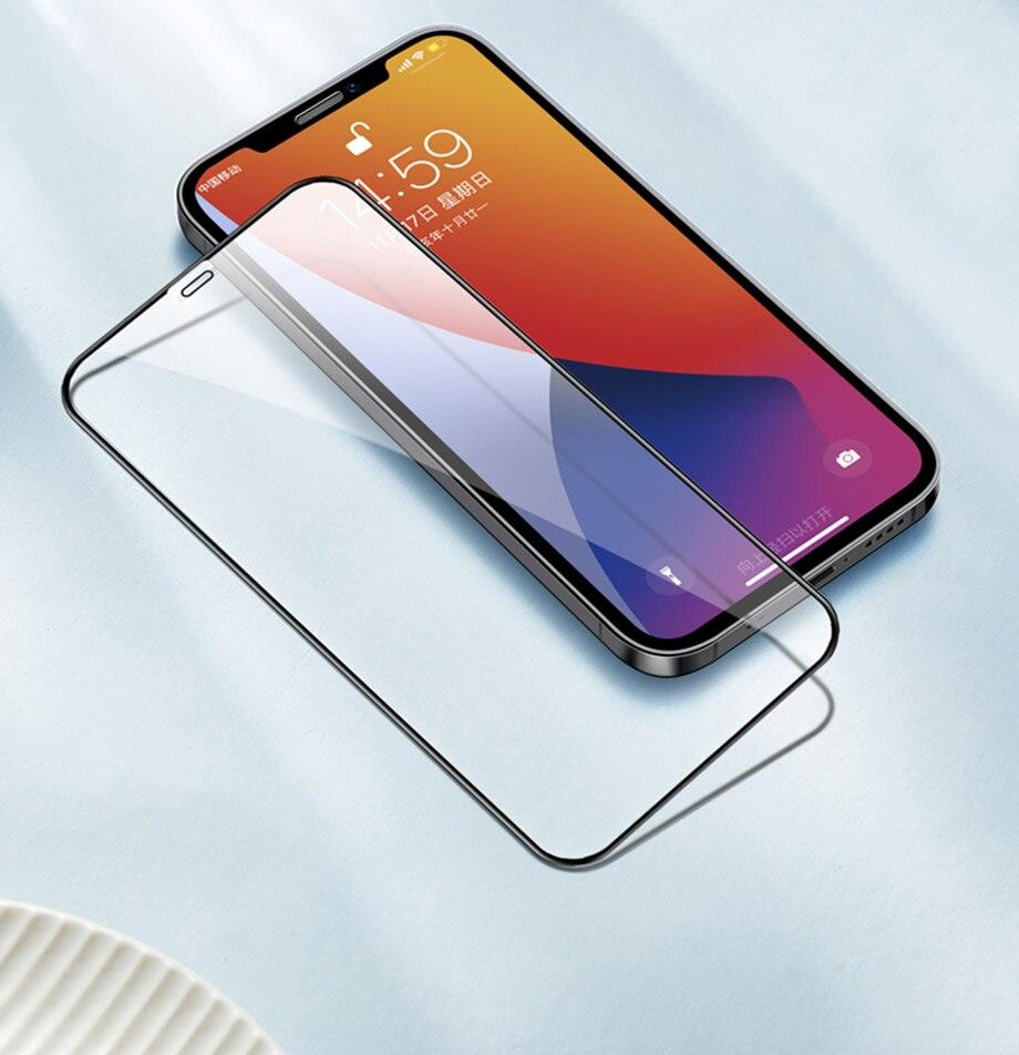 Protecteur d'écran en verre trempé à couverture complète 9D pour IPhone 11 Pro Max 14 12 X S XS XR Verre trempé sur IPhone 13 Mini 7 8 6S Plus SE Film Protecteur d'écran en verre trempé Compatible pour iPhone