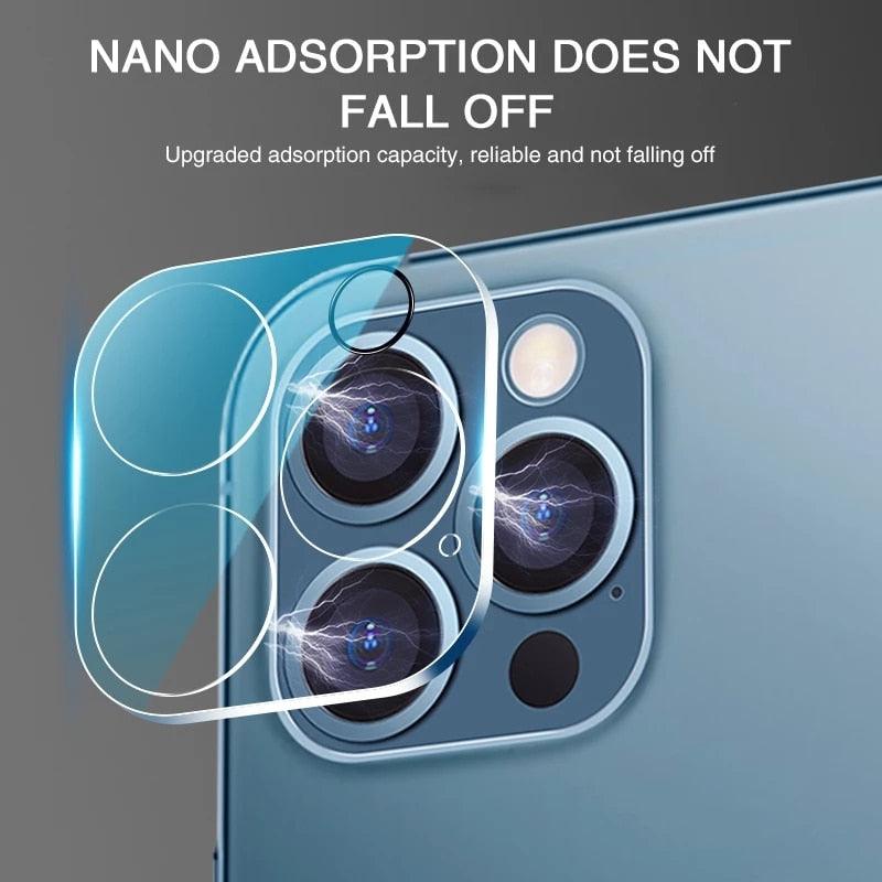 Protecteurs d'Objectif de Caméra 3D pour iPhone 13 14 Pro Max 12 Mini XR Film de Protection en Verre HD pour Objectif Arrière d'iPhone 11 12 PRO MAX X XS
