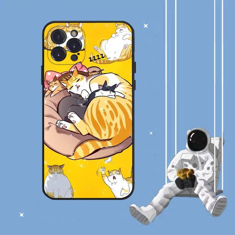 Coque de Téléphone Chat Mignon Art Pour Iphone 8 7 6 6s Plus X Se 2020 Xr Xs 14 11 12 13 Mini Pro Max Coque de Téléphone Portable Housse de Protection Souple Transparente Compatible Pour Iphone