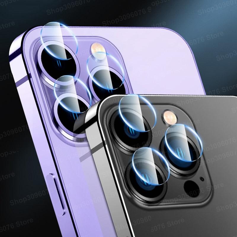 5 verres de protection d'objectif pour iPhone 14 Pro Max, protecteur d'écran d'objectif d'appareil photo pour iPhone 14 Plus 13 12 11 Pro Max, verre 14pro max, film en verre trempé avec anneau métallique séparé pour appareil photo