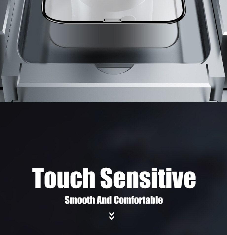 Protecteur d'écran en verre trempé à couverture complète 9D pour IPhone 11 Pro Max 14 12 X S XS XR Verre trempé sur IPhone 13 Mini 7 8 6S Plus SE Film Protecteur d'écran en verre trempé Compatible pour iPhone