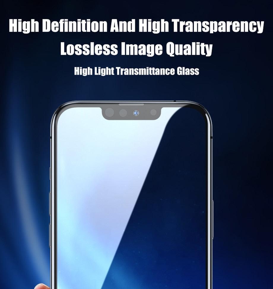 Lot de 4 protections d'écran complètes en verre pour iPhone 11 12 13 Pro XS Max, protection d'objectif d'appareil photo pour iPhone X 11 Pro Max 12 13 Mini 14 Pro Max