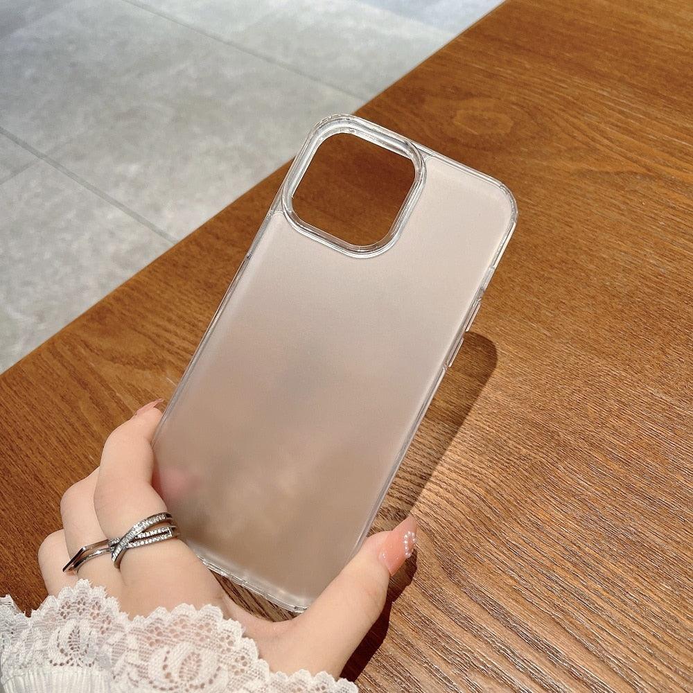 Coque de protection transparente rigide de luxe pour iPhone 14 13 12 11 Pro Max Mini X XR XS, antichoc avec pare-chocs souple