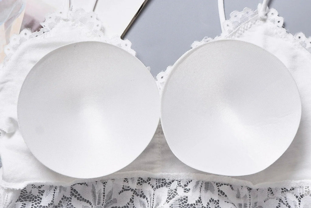Soutien-gorge sans fil en dentelle à fleurs pour femme, push-up, bralette, lingerie sexy, bonnet complet, dos nu, débardeur, soutien-gorge doux, grande taille, sous-vêtement