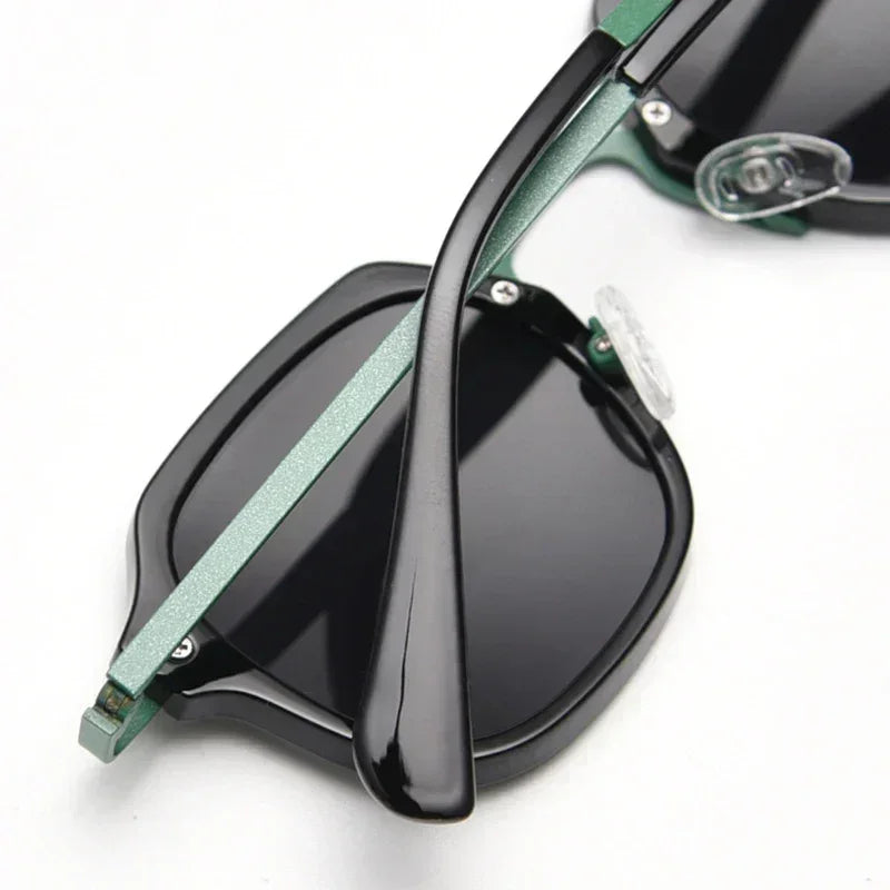 Caterside Lunettes de soleil polarisées rétro Punk pour hommes, monture métallique, verres carrés, mode, pour femmes, voyage en extérieur, conduite, protection UV400