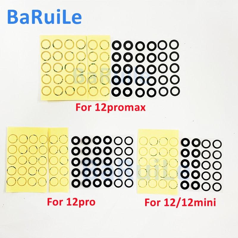 10 ensembles de lentilles en verre pour caméra arrière avec colle pour iPhone 11 12 13 Pro Max 13 Mini 14 14P, pièce de rechange pour réparation de lentille de caméra pour iPhone