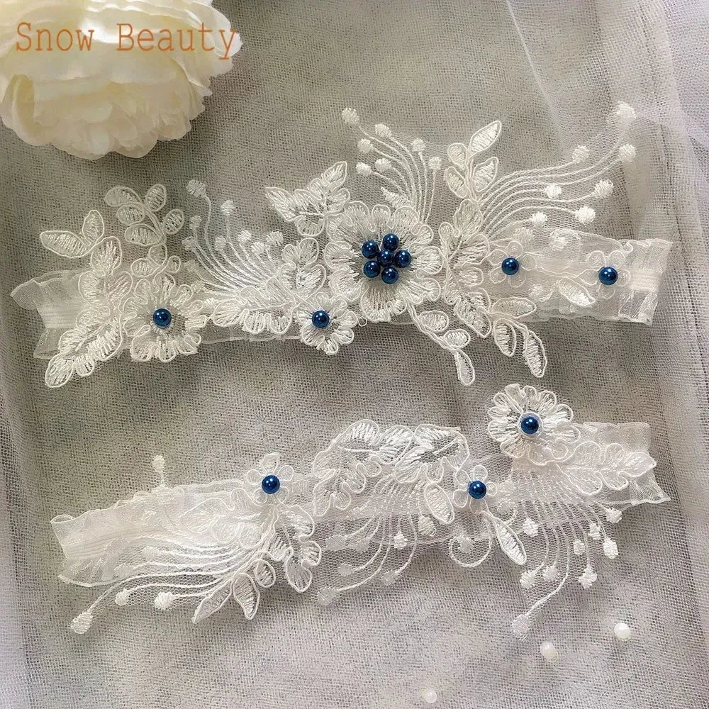 K03 2 PCS Jarretelle de mariée sexy en dentelle fleur cristal perles jarretelle de cuisse bague de cuisse jarretelle de mariée jarretelle de bas femme fille