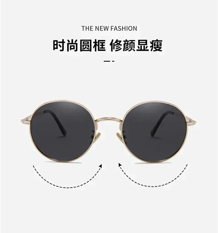 Lunettes de soleil rondes polarisées Steampunk avec prescription pour femmes et hommes UV400 Anti-reflet Myopie Puissance 0 -0.5 -0.75 à -6.0