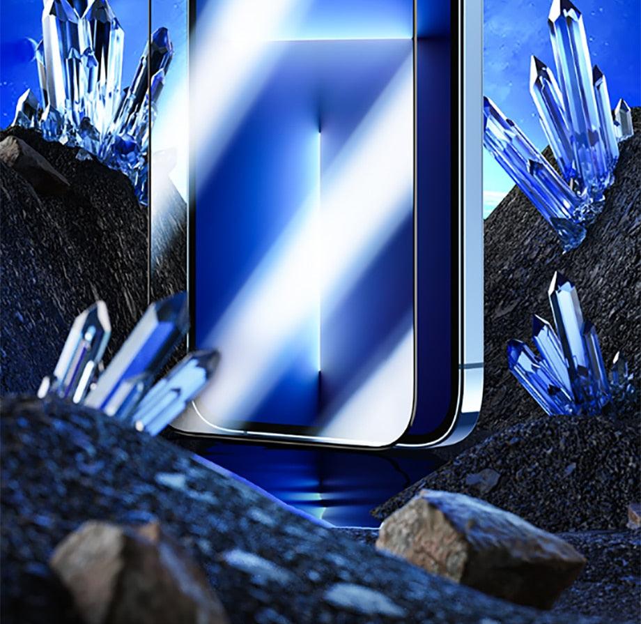 Protection d'écran en verre trempé 30D Diamond nouvelle génération pleine couverture pour iPhone 14 13 12 11 Pro Max Mini XR X XR XS – Protection d'écran en verre trempé anti-poussière pour iPhone