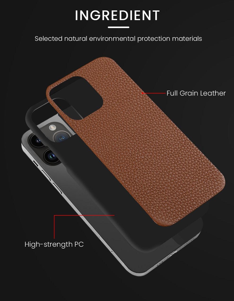 Étui de téléphone en cuir véritable pour iPhone 13 14 Pro Max 12 Mini 12 Pro Max Coque arrière Coque de téléphone en silicone orange fluo Compatible avec le chargement sans fil Coque de protection antichoc pour iPhone