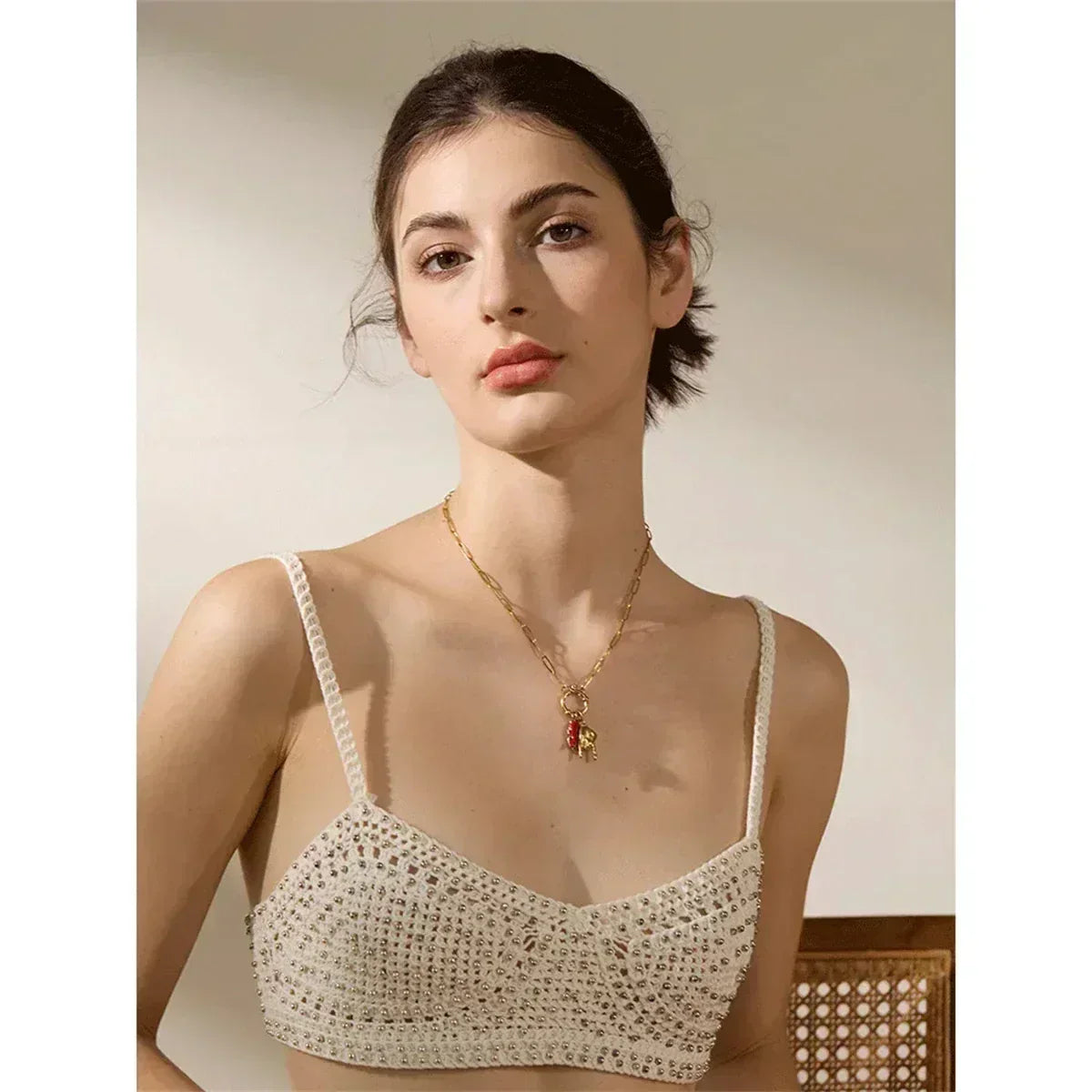Collier pendentif détachable Cœur Sacré Corne de Taureau Classique, modèle très vendu, pour femme, Collier à épissure Geste Rock Fer à cheval