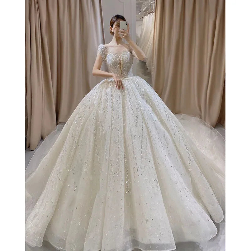Robe de Mariée Exquise Col Rond EDW21