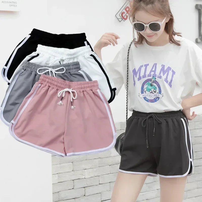 Shorts décontractés rayés pour femmes Coréen Harajuku Ample Assortis Shorts de sport Été Mode Simple Yoga Shorts mini fins Femme