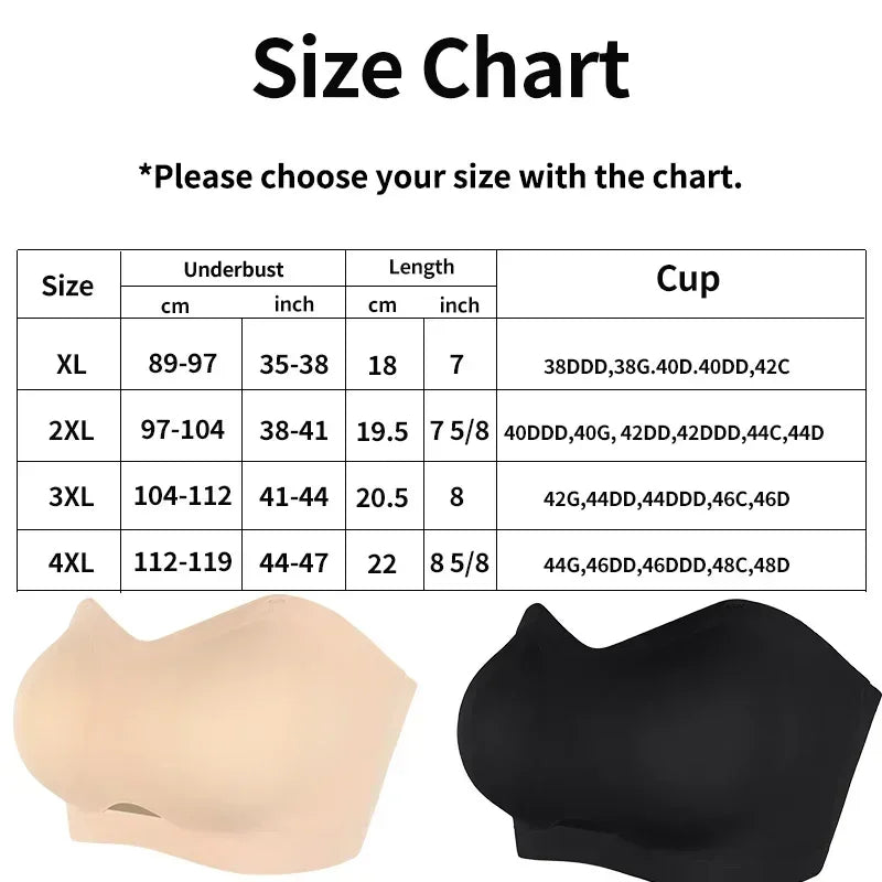 Soutien-gorge Push-Up pour femme, Sexy grande taille, Doux Respirant, Sans Armature, Sous-vêtements Anti-dérapant, Sans Coutures, Bretelles et Bonnets Amovibles, Lingerie