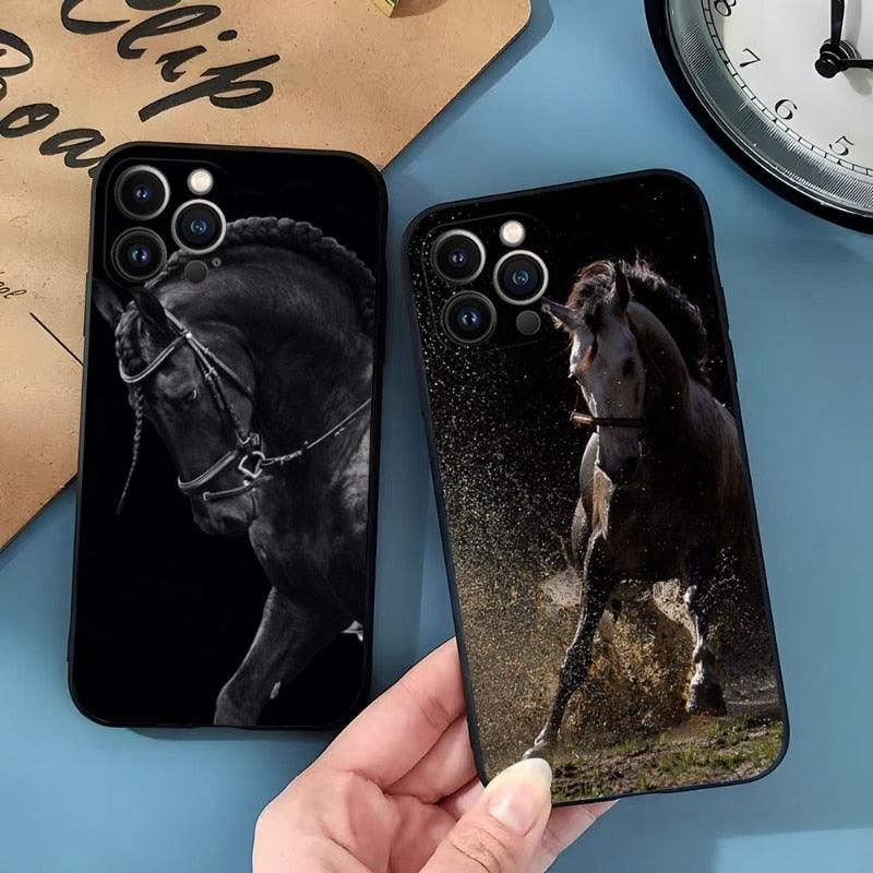 Coque Cool Cheval Animal pour Filles Garçons Femmes Hommes, Étui Unique Tendance Bumper Coque de Téléphone pour Iphone 13promax 11 14 12 Pro Max Mini Xr X Xs 7 8 6 6s Plus